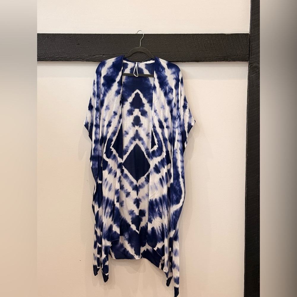 Blue and White Tie-Dye Kaftan